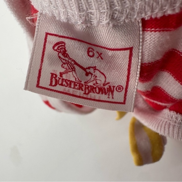 Vintage Buster Brown Stripe Playsuit Jumper Romper Sunsuit Girls 6 6X - Picture 2 of 5